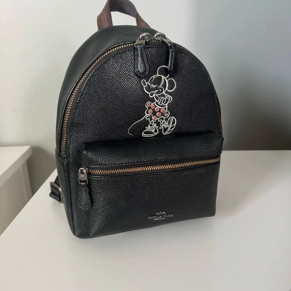 DISNEY X COACH MINI CHARLE BACKPACK WITH MINNIE MOUSE MOTIF - Picture 7 of 9